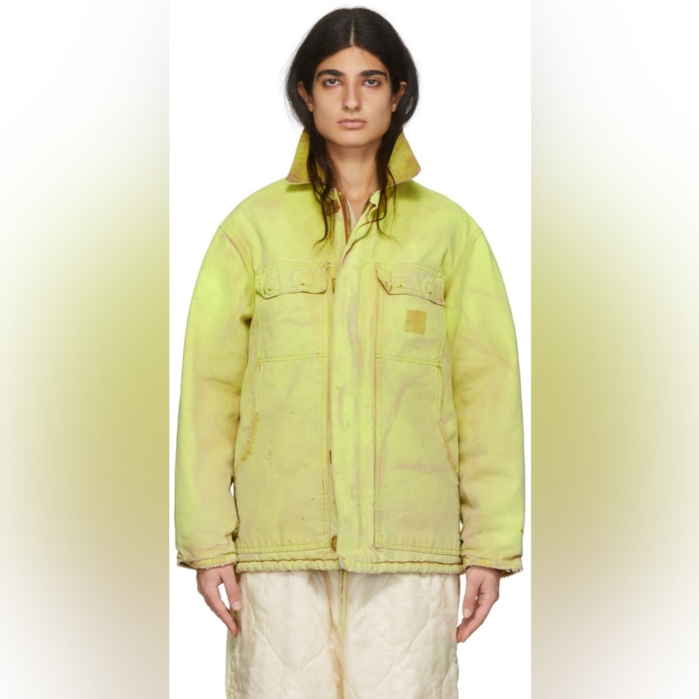 NWT Notsonormal Grind Worker Jacket Padded Cotton Canvas Neon Giallo Small